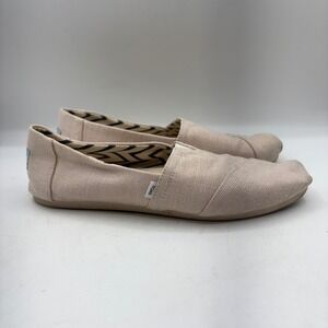 TOMS Womens‎ Classic Alpargata Beige Canvas Slip On Flats Shoes Size 10